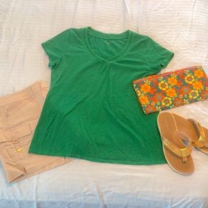 NWOT Coldwater Creek Green Cotton T-Shirt s. L/14